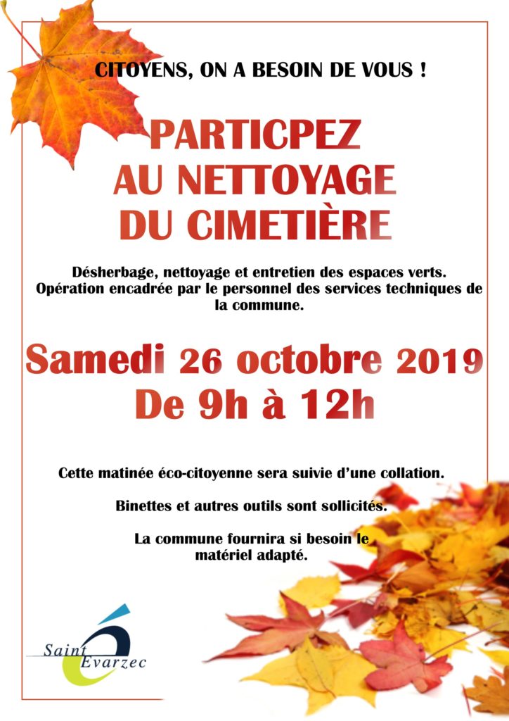 AFFICHE NETTOYAGE DU CIMETIERE