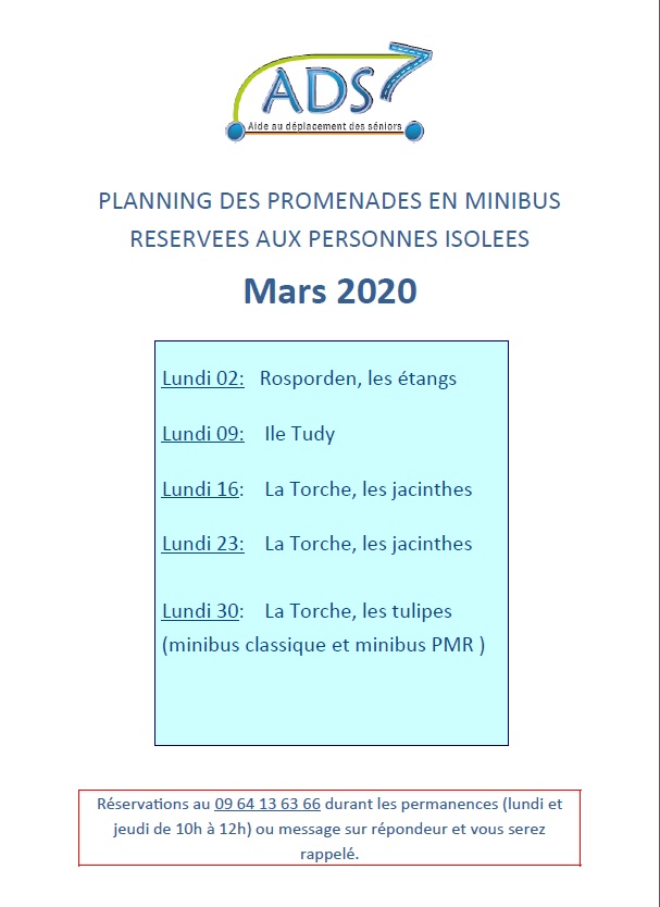 ADS promenades en Minibus Mars 2020