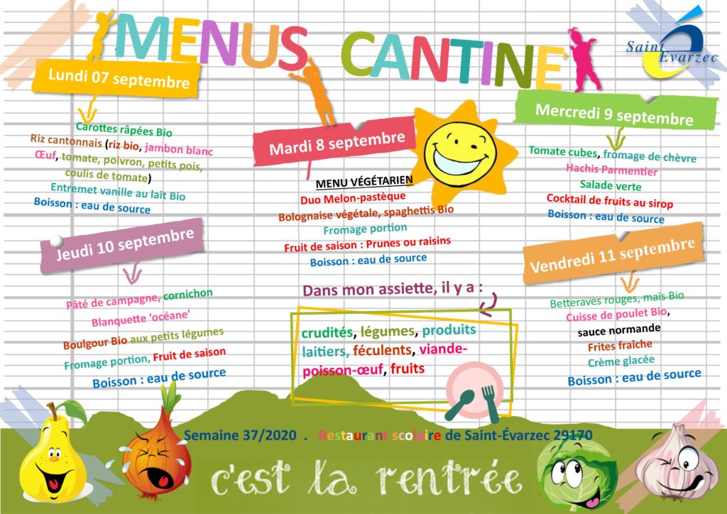 Menus Semaine 37