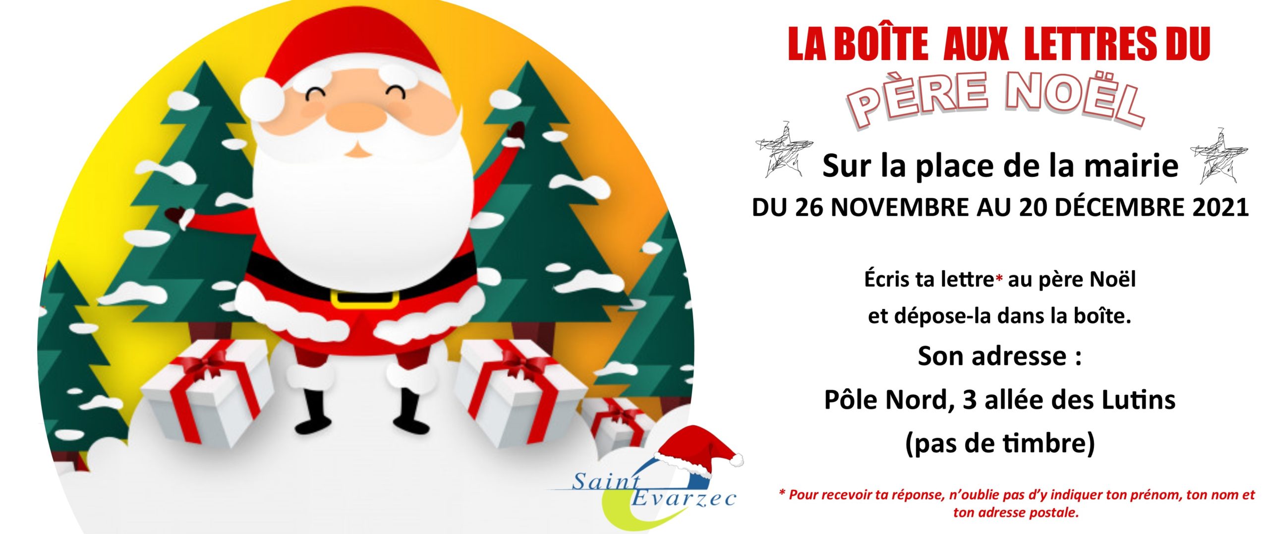 La boîte aux lettres du Père Noël sur la place de la mairie est OUVERTE !