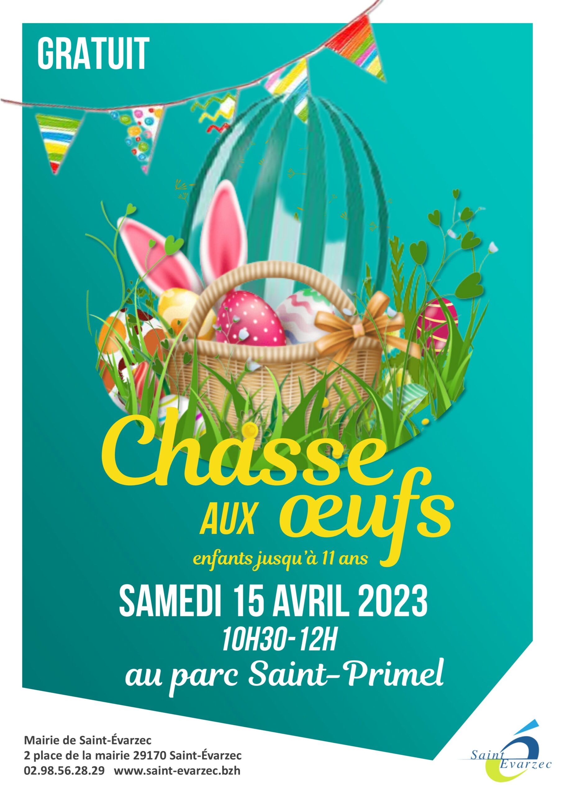 Grande chasse aux œufs gratuite pour les enfants jusqu'à 11 ans.