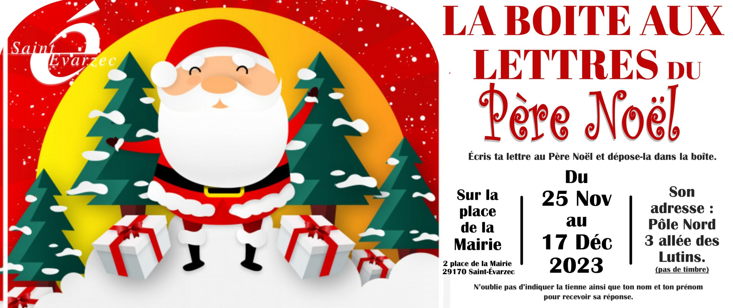 Ouverture de la Boîte aux lettres du Père Noël à Saint-Évarzec.