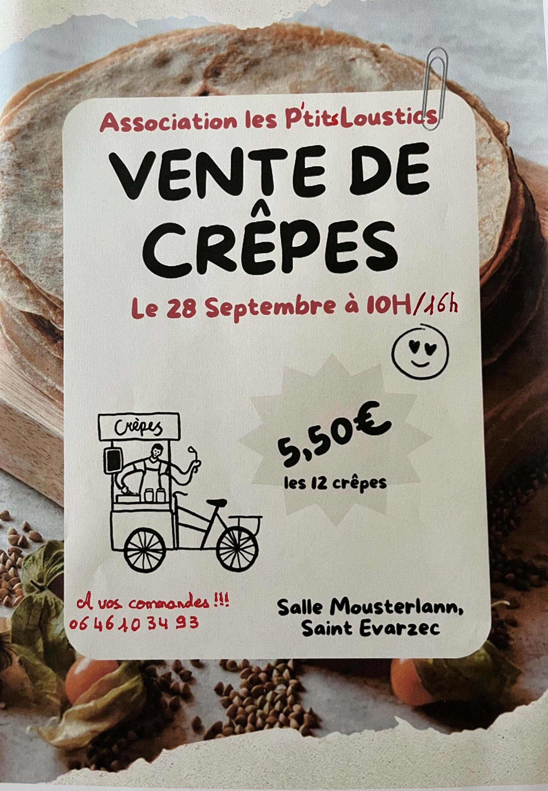 Vente de crêpes avec l'association les "P'tits Loustics"