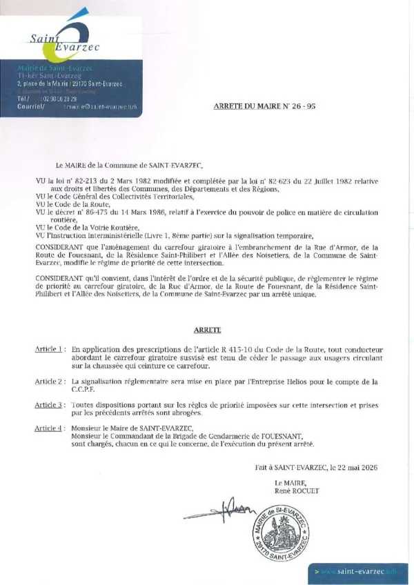 Image du document Arrêté du Maire (26-95)
