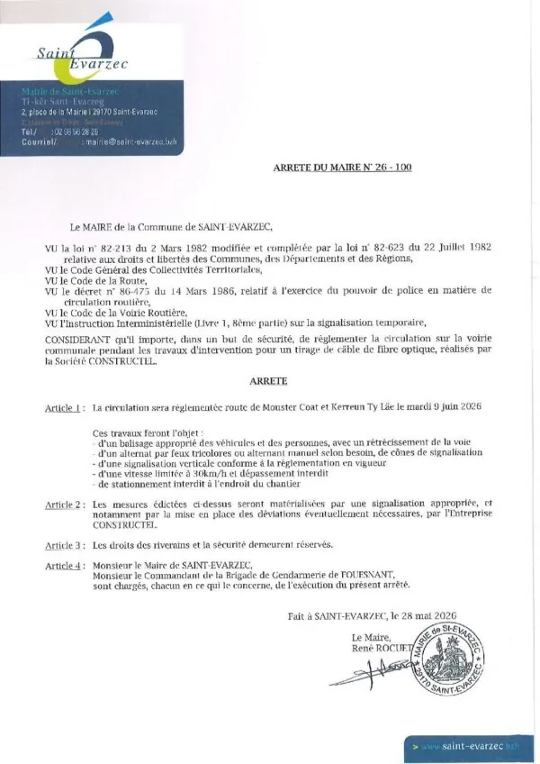 Image du document Arrêté du Maire (26-100)