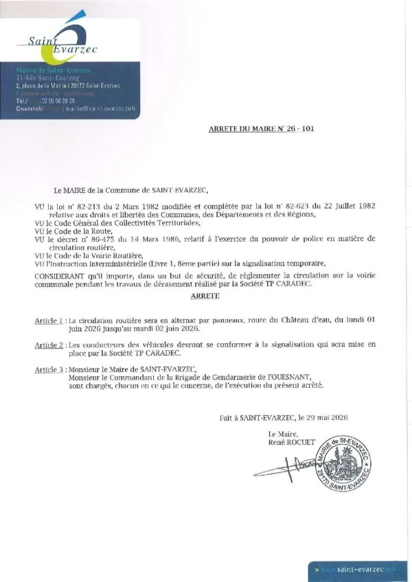 Image du document Arrêté du Maire (26-101)