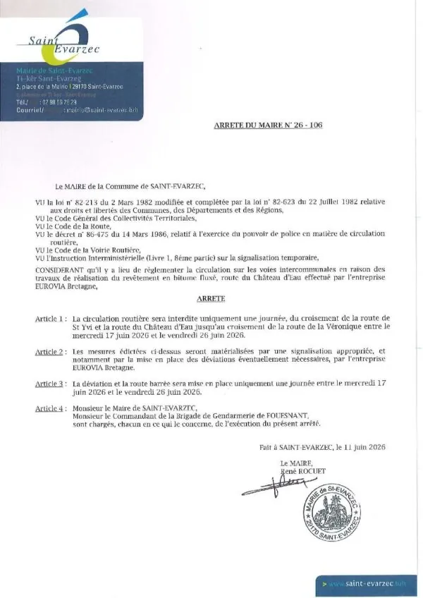 Image du document Arrêté du Maire (26-106)