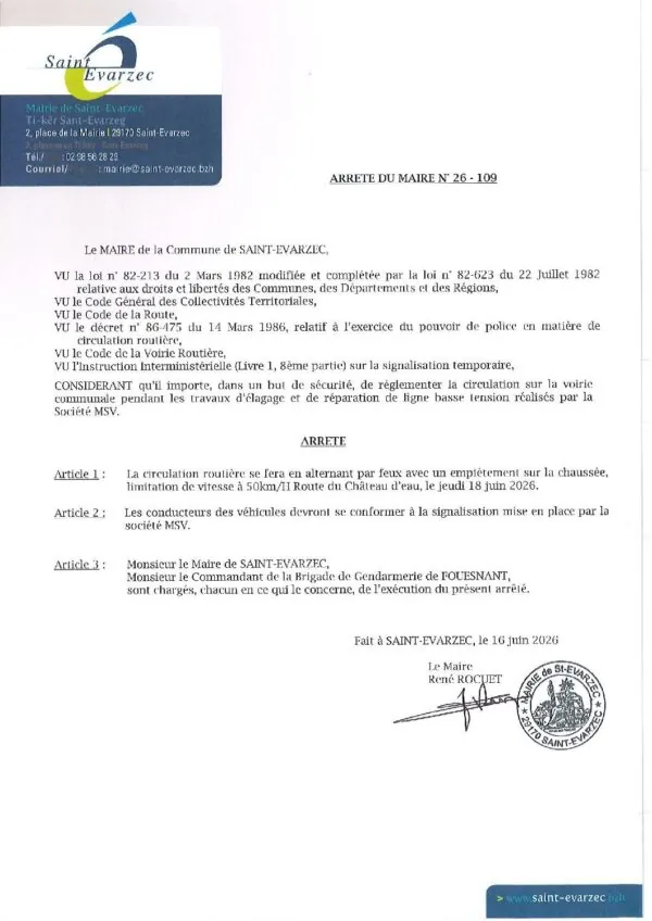Image du document Arrêté du Maire (26-109)
