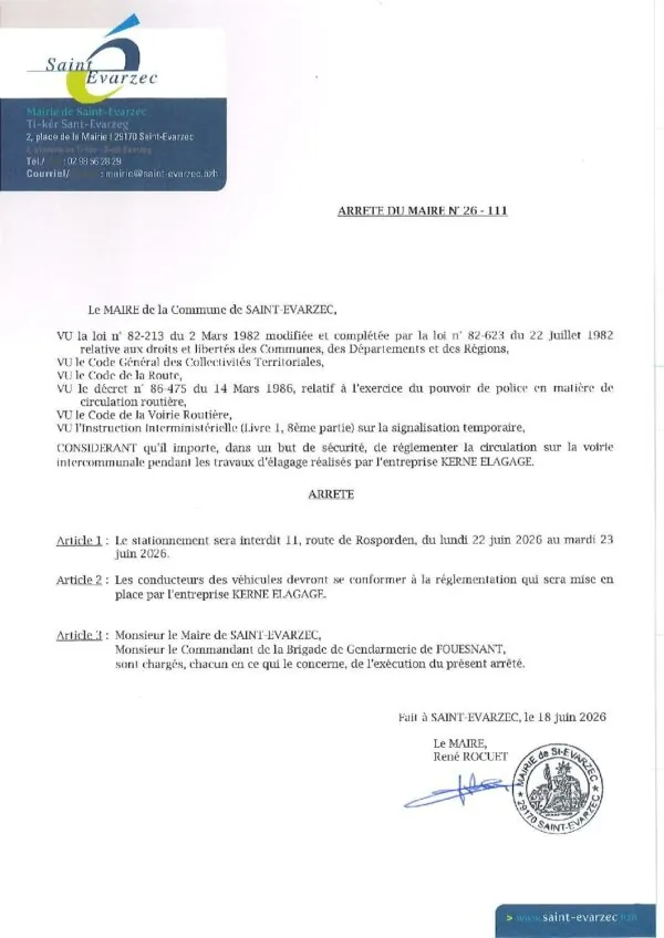 Image du document Arrêté du Maire (26-111)