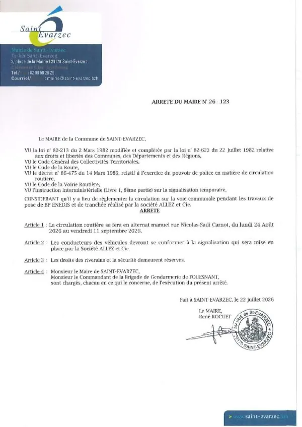 Image du document Arrêté du Maire (26 -123)