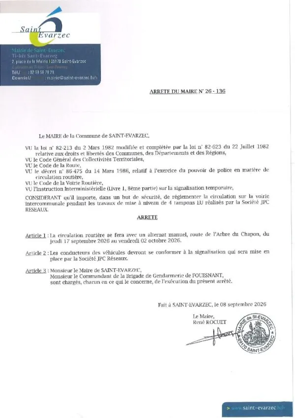 Image du document Arrêté du Maire (26-136)
